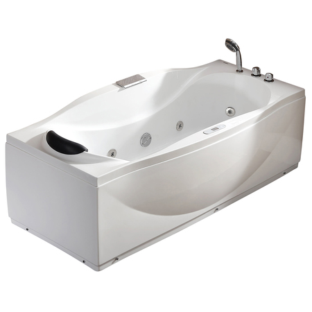 EAGO 6Ft Right Drain Acrylic White Whirlpool Bathtub w Fixtures AM189ETL-R